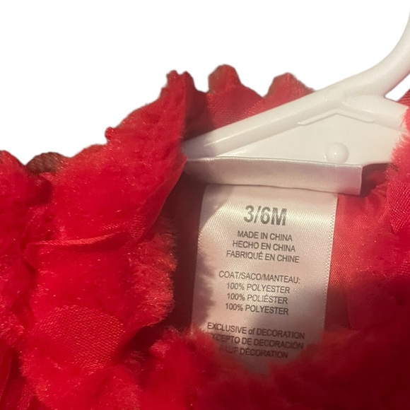 Baby Girl Red Coat 3-6m - Picture 2 of 3